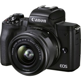 Canon EOS M50 Mark II EF-M 15-45 STM Kit systémový fotoaparát EF-M 15-45 mm IS STM skrinka (puzdro), vrátane akumulátora, štandardný objektív s funkciou zoom; 4728C007