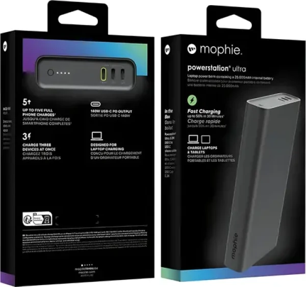 ZAGG Powerstation Ultra 25K čierna / Powerbanka / 25000 mAh / 140W / 3x USB-C (401114332)