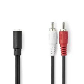 Nedis Stereo Audio kábel 2x RCA (M) - jack 3.5 mm (F) 0.20 m čierna (CAGB22255BK02)