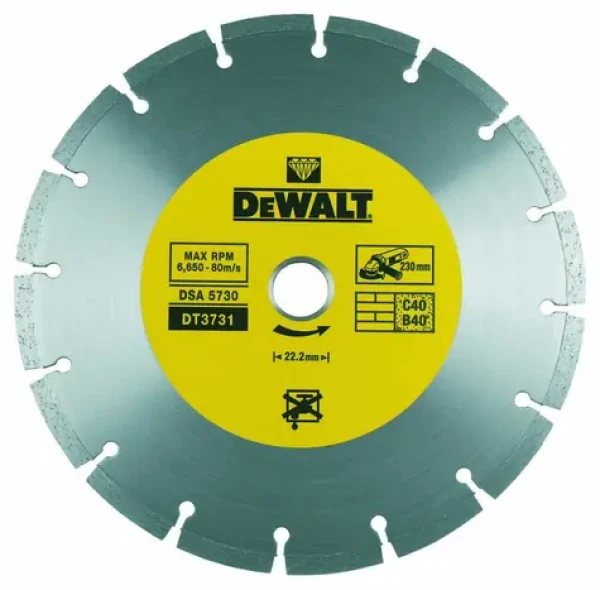 DeWalt DT3731 / Segmentový diamantový kotúč / Priemer 230x22.2 mm / Šírka 7 mm / Počet segmentov 9 (DT3731)