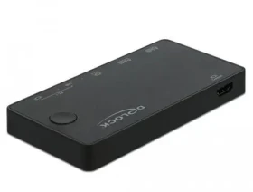 DeLock HDMI a USB-C čierna / KVM prepínač / 2x HDMI / 4K / 60Hz / USB 2.0 (11477)
