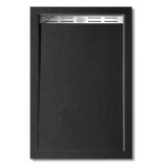 H K - Sprchovací kút MELODY BLACK LINE R118, 110x80 so zalamovacími dverami vrátane čiernej vaničky z liateho mramoru MBLINER118/BLACKSTAR11080SET