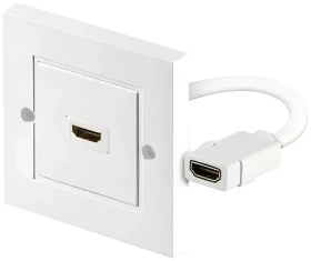 Goobay 51722 biela / Nástenná zásuvka HDMI / pozlátené kontakty / 4K 60Hz / kábel 18 cm (51722)