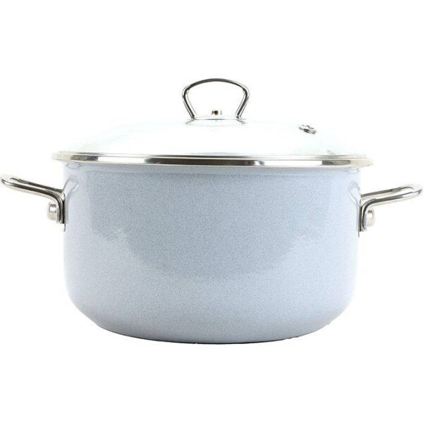Belis BELIS Smaltovaný hrniec so sklenenou pokrievkou PREMIUM sivý 18 cm/2,2 l - Belis - Belis
