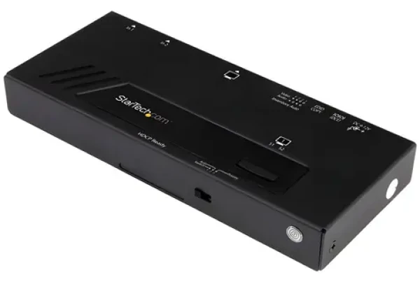 StarTech 2-portový HDMI switch čierna / Prepínač / 4K / 7.1 kanálov / napájací adaptér (VS221HD4KA)