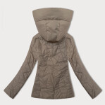 Tenká béžová dámska prešívaná bunda s kapucňou J Style (16M9250-62) odstíny béžové S (36)