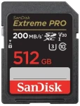SanDisk Extreme PRO SDXC 512GB / Class 10 / rýchlosť prenosu 200 MB/s / vhodné pre 4K (SDSDXXD-512G-GN4IN)