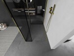 MEXEN/S - Kioto Sprchová zástena WALK-IN 90 x 90 x 30, čierny vzor, zlatá 800-090-090-221-50-70-030