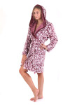 Dámsky župan s kapucňou Flora Short 4856 4803 mauve wine - Vestis L