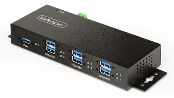 StarTech / USB hub / priemyselný / riadený / 7 portov / USB 3.2 Gen 2 / kov (5G7AINDRM-USB-A-HUB)
