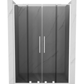 MEXEN/S - Velar L Duo posuvné sprchové dvere 160, grafit, biela 871-160-003-42-20