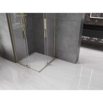 MEXEN/S - Velar L Duo sprchovací kút, posuvné dvere 90 x 90, transparent, zlato 871-090-090-02-03-50