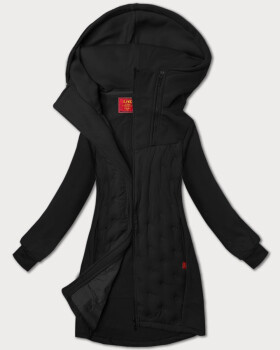 Čierna dámska dlhá mikina s kapucňou LHD (AMG-178) - Goodlooking 2XL