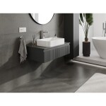 MEXEN/S - Rivel kúpeľňová skrinka pod umývadlo 90, 1 šuplík, reliéf, grafit mat 91A20-09023-1-BF66
