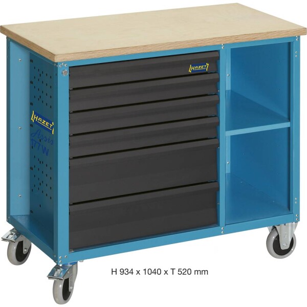 Hazet 177W-6 Mobilný pracovný stôl (š x v) 520 mm x 934 mm; 177W-6