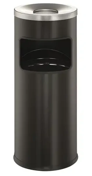 Durable Safe čierna / Odpadkový kôš s popolníkom / okrúhly / 17 l (333201)