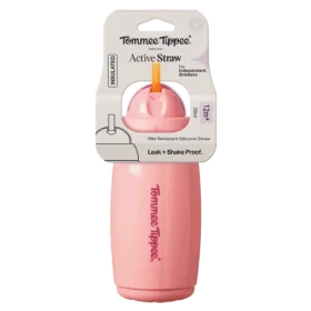 Tommee Tippee Active hrnček so slamkou 266 ml 12m+ ružová (448017-T)
