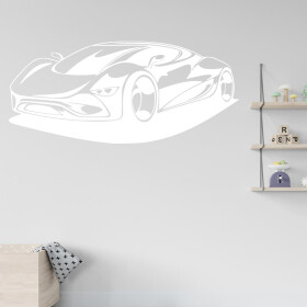 Veselá Stena Samolepka Auto budúcnosti Farba: biela, Veľkosť: 80 x 37 cm