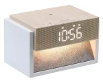 Immax DECENT hnedo-biela / LED budík / Qi nabíjanie / biely šum / 20W / USB-C (09114L)