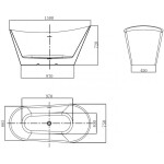 MEXEN/S - Dora voľne stojaca vaňa 150 x 75, biela, sifón a prepad chróm 52071507500-01