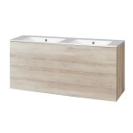 Mereo Aira, kúpeľňová skrinka s keramickým umývadlom 121 cm, dub Kronberg CN723