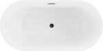 MEXEN - Flavia vaňa voľne stojaca 150x75, biela s biela, čierny sifón 54031507500-B