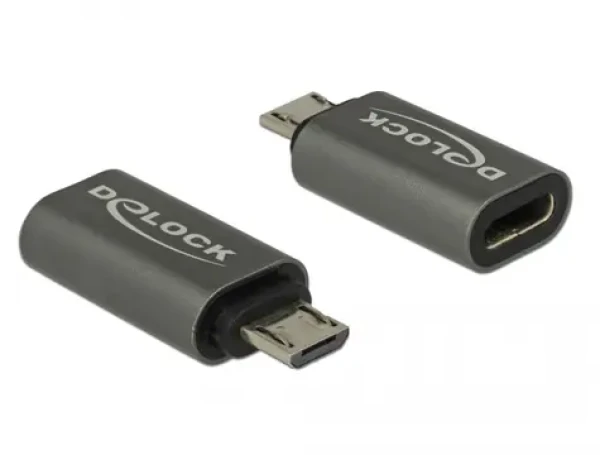 Delock Adaptér USB 2.0 Micro-B samec na USB Type-C 2.0 samica šedá (65927-D)