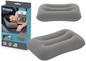 Bestway 67121 sivá / Nafukovací vankúš / semišový povrch / 42 cm (21148)