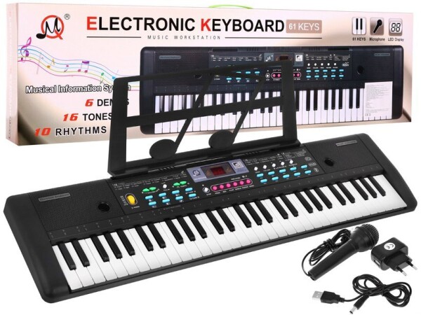 Mamido Detský keyboard mikrofónom čierny