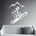 Veselá Stena Samolepka Snowboardista Farba: černá, Veľkosť: 100 x 114 cm