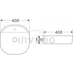 INVENA - Umývadlo na dosku 40 cm PEJTO CE-17-001-C