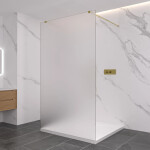 CERANO - Sprchová zástena Walk-in Onyx Duo Ľ/P - 8 mm - hranatá vzpera - zlatá, mliečne sklo - 100x200 CER-8050BD1869