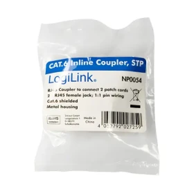LogiLink Spojka patch káblov šedá / Spojka / Cat6 STP / RJ-45 / kovové púzdro (NP0054)