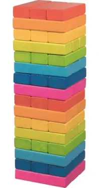 GOKI Balančná hra drevená veža Jenga dúhová