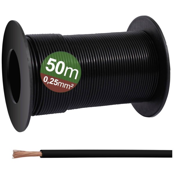 Quadrios 23CW023 jeden drôt, 0.25 mm², čierna, 50 m; 23CW023