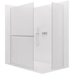 CERANO - Sprchová zástena Walk-in Crystal TL/P - 8 mm - bezvzperový systém + polička/držiak na uteráky - chróm, mliečne sklo - 80x70x200 CER-8050BD6477