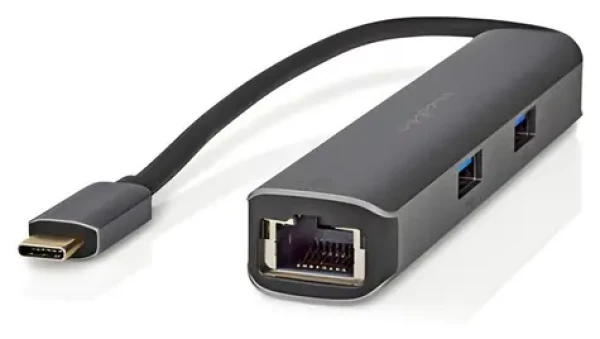 Nedis USB-C dokovacia stanica 5v1 antracit / Dokovacia stanica / HDMI výstup / RJ45 / 3x USB-A / 5 Gbps / 0,2 m (CCBW64210AT02)