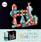 Mamido Mamido Farebná magnetická stavebnica s guľôčkovou dráhou 166 dielikov MT1223