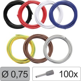 Quadrios 25CW114 jeden drôt, LiFY, 0.75 mm², čierna, červená, biela, modrá, žltozelená, hnedá, sivá, 1 sada; 25CW114