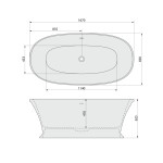 POLYSAN - VELIA voľne stojaca vaňa liaty mramor 167x83x62,5cm, biela 92230
