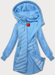 Svetlomodrá dlhá dámska mikina s kapucňou LHD (AMG-163) odstíny modré S (36)