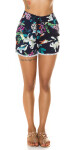 Trendy Summer Shorts with print and lace navy M/L