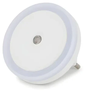 ENTAC Nočné svetlo okrúhle biele / Do zásuvky / Súmrakový senzor / 0,5 W / 3000 K / 25 lm (ENL-CC-0.5W-DSWW)