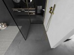 MEXEN/S - Kyoto Sprchová zástena WALK-IN 120 x 70, čierny vzor, zlatá kartáčovaná 800-120-212-55-70-070