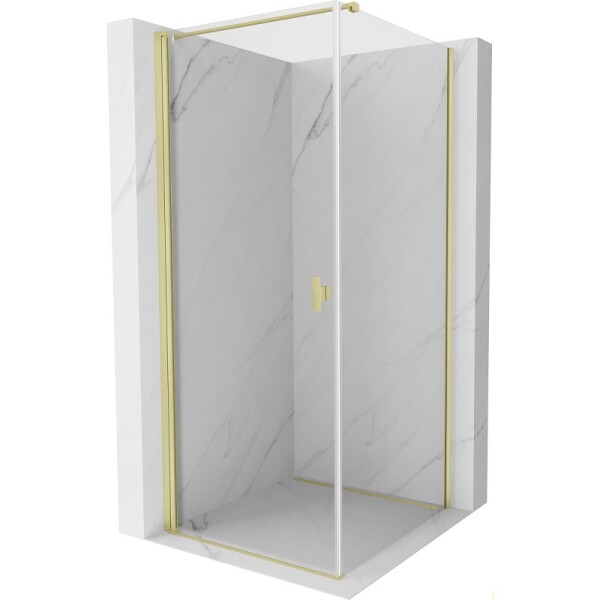 MEXEN/S - Mist-B sprchovací kút dvere krídlové 95 x 95, transparent, zlato kefovaná 8A2T-095-095-55-00
