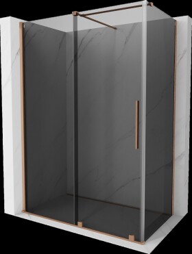MEXEN/S - Velár sprchovací kút, posuvné dvere 150 x 70, grafit, meď kartáčovaná 871-150-070-41-65