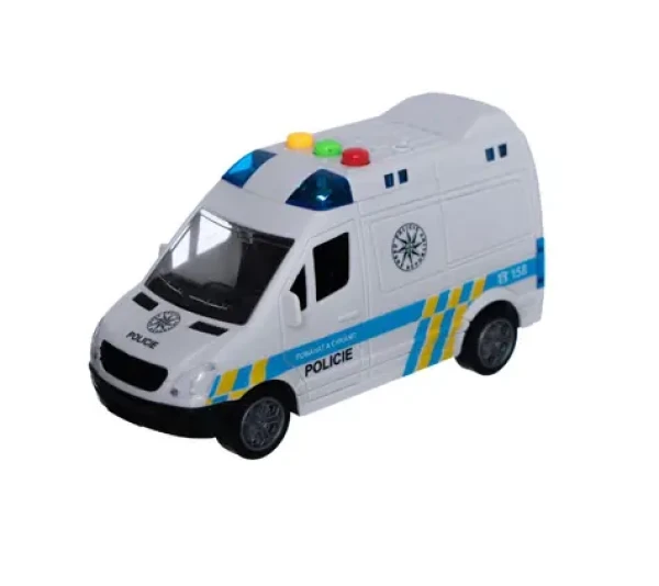 Rappa 851309 Auto polícia plastové 15 cm na zotrvačník na batérie so zvukom so svetlom