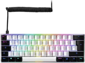 Sharkoon SKILLER SGK50 S4 biela / herná klávesnica / mechanická / drôtová / RGB / Kailh Red spínač / DE (4044951033782)