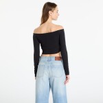 Tričko adidas Essentials Rib Off Shoulder Long-Sleeve Top T-Shirt Black S