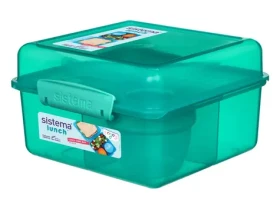 Sistema Lunch Trojkomorová krabička s nádobou na jogurt s dvojitým viečkom 2 l mätová (8592001419544)